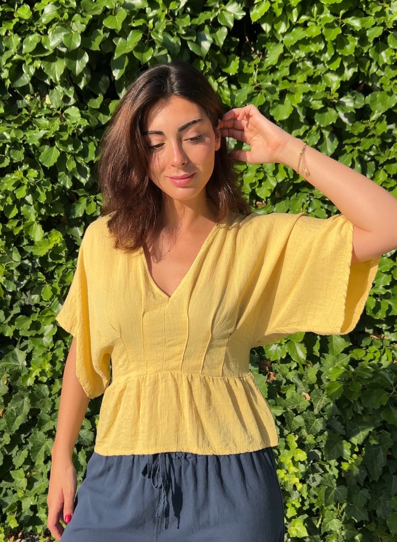 Blusa manga japonesa amarillo