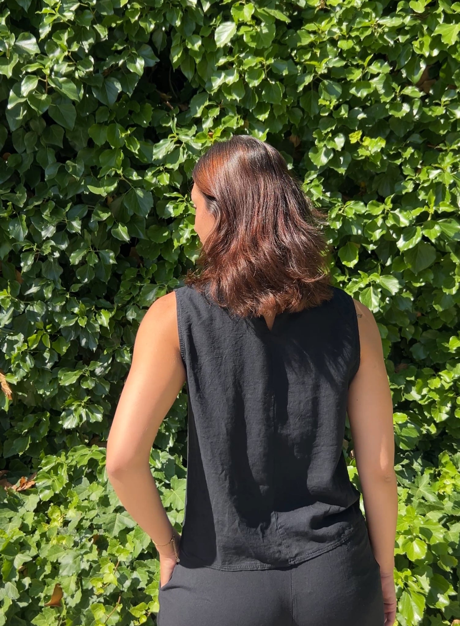 Blusa lino negro