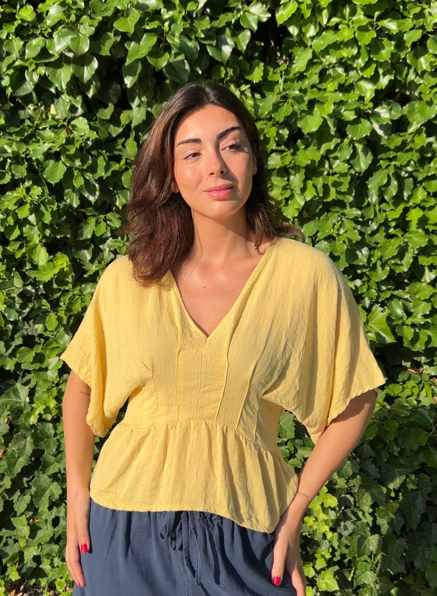 Blusa manga japonesa amarillo