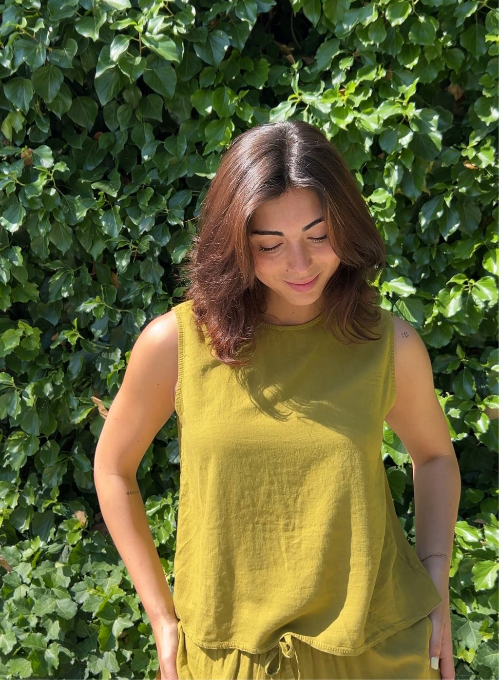 Blusa lino pistacho