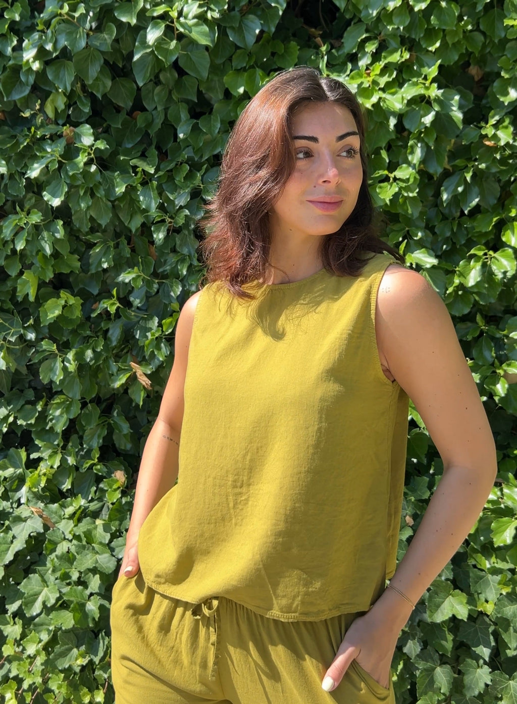 Blusa lino pistacho