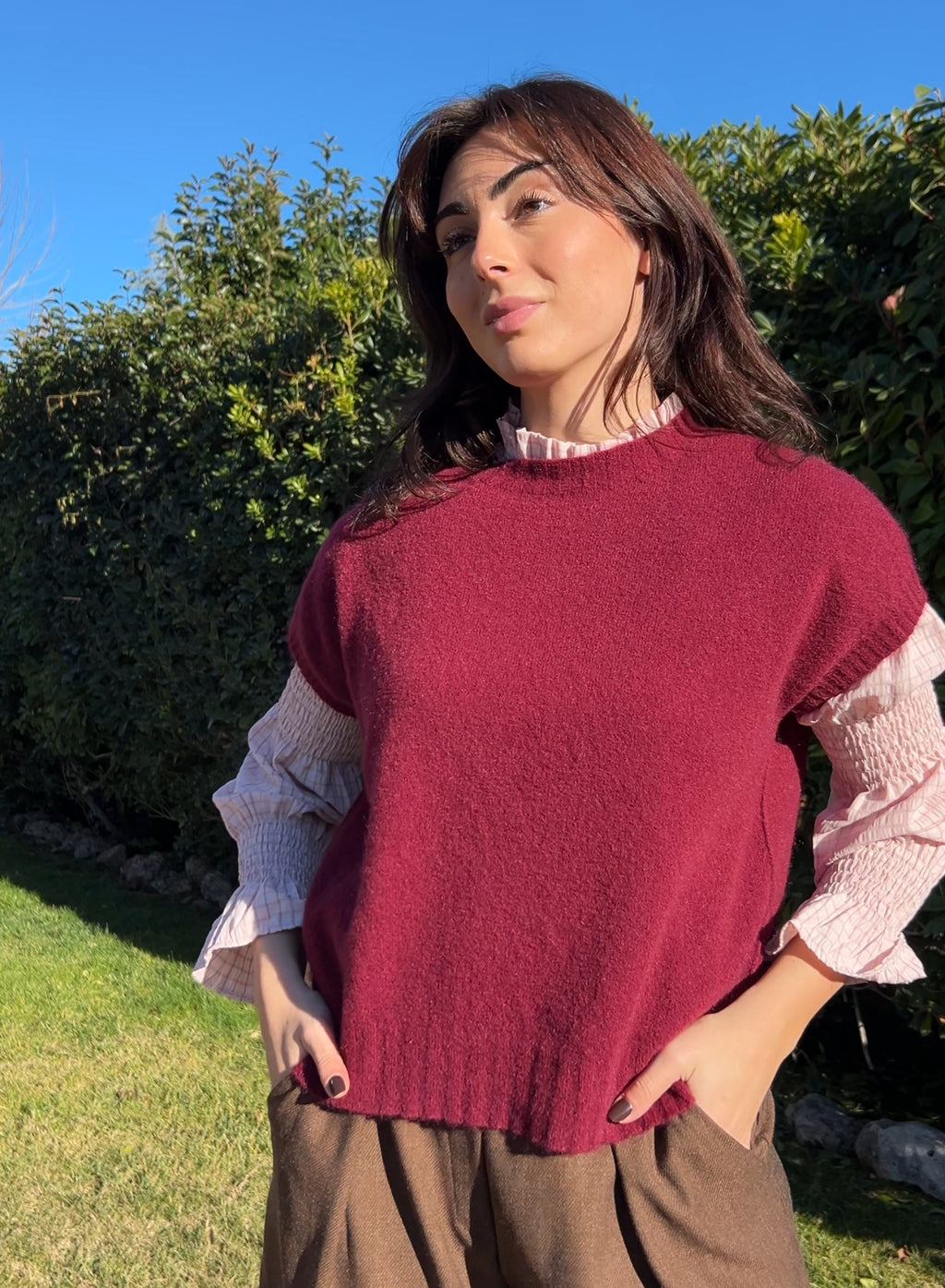 Green ribbed sweater 