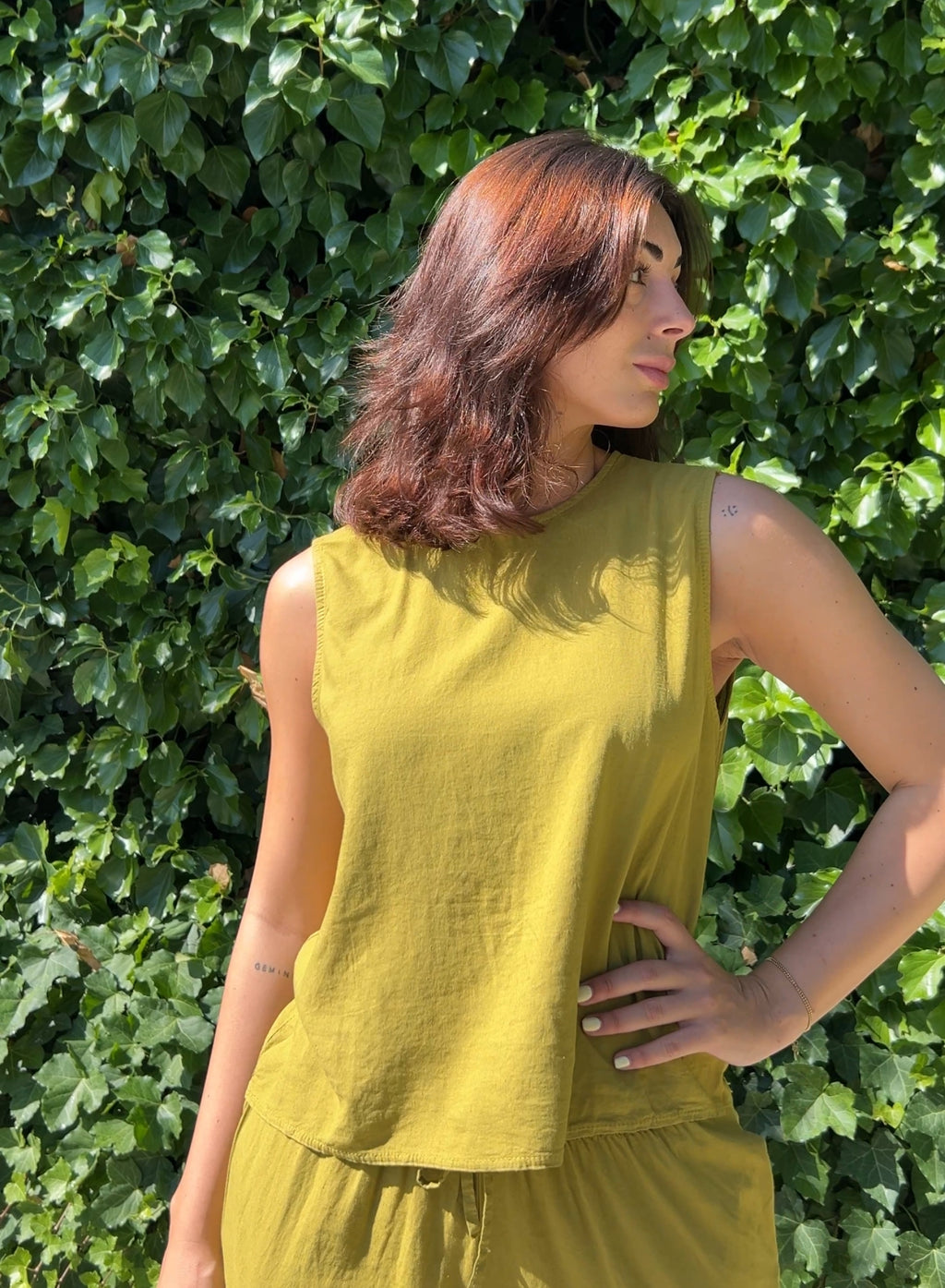 Blusa lino pistacho