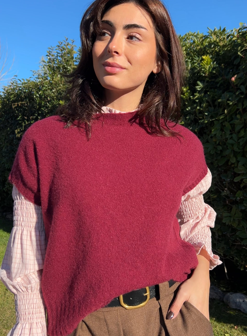 Green ribbed sweater 