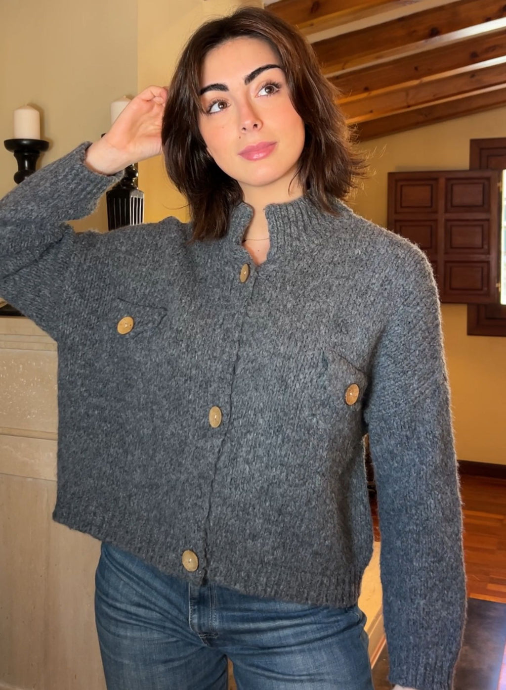 Chaqueta botones gris