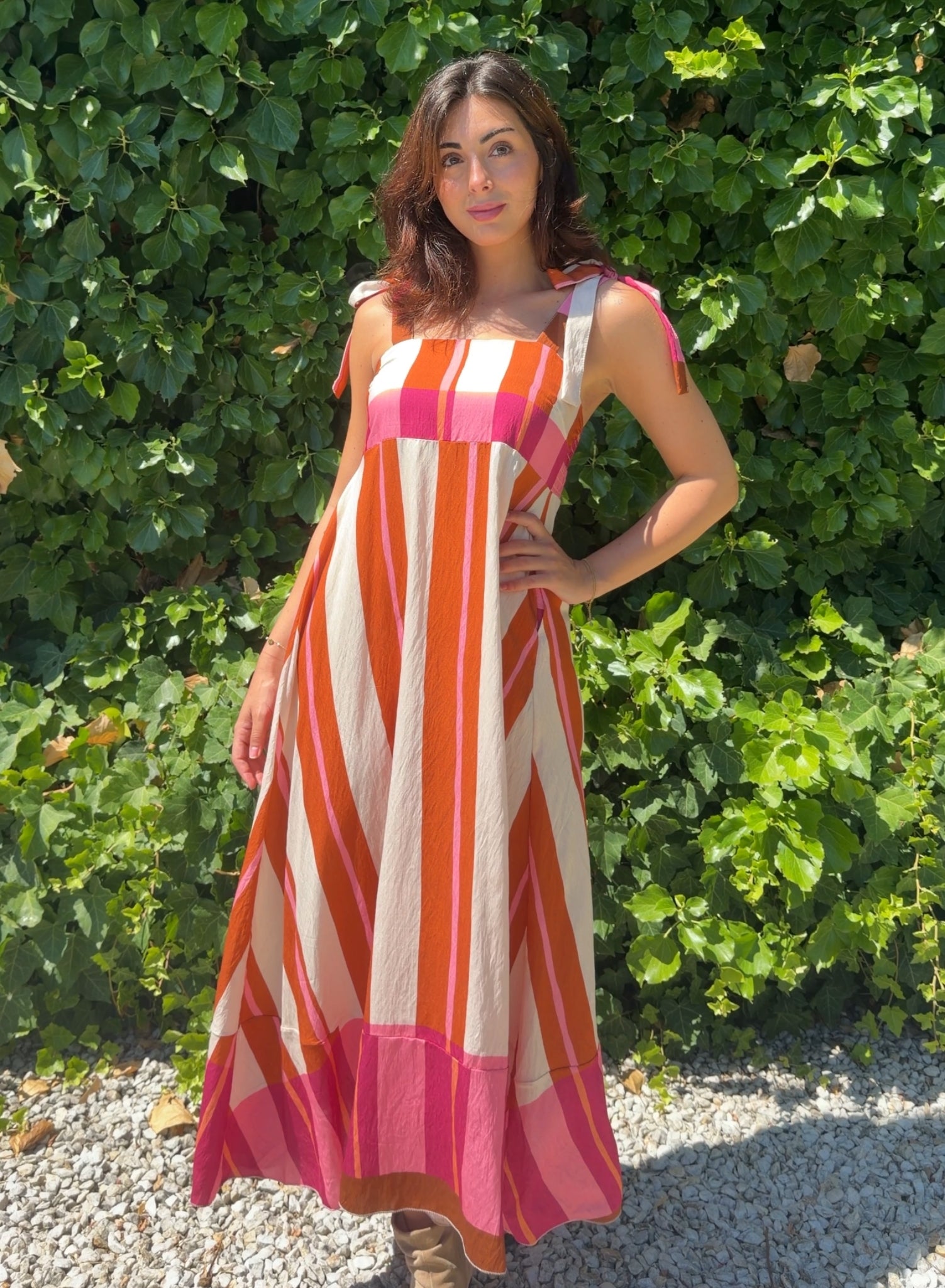 Vestido rayas caldero