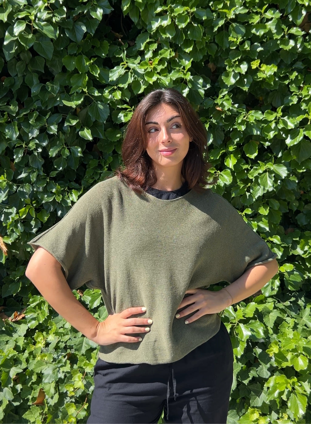 Maroon V-neck sweater