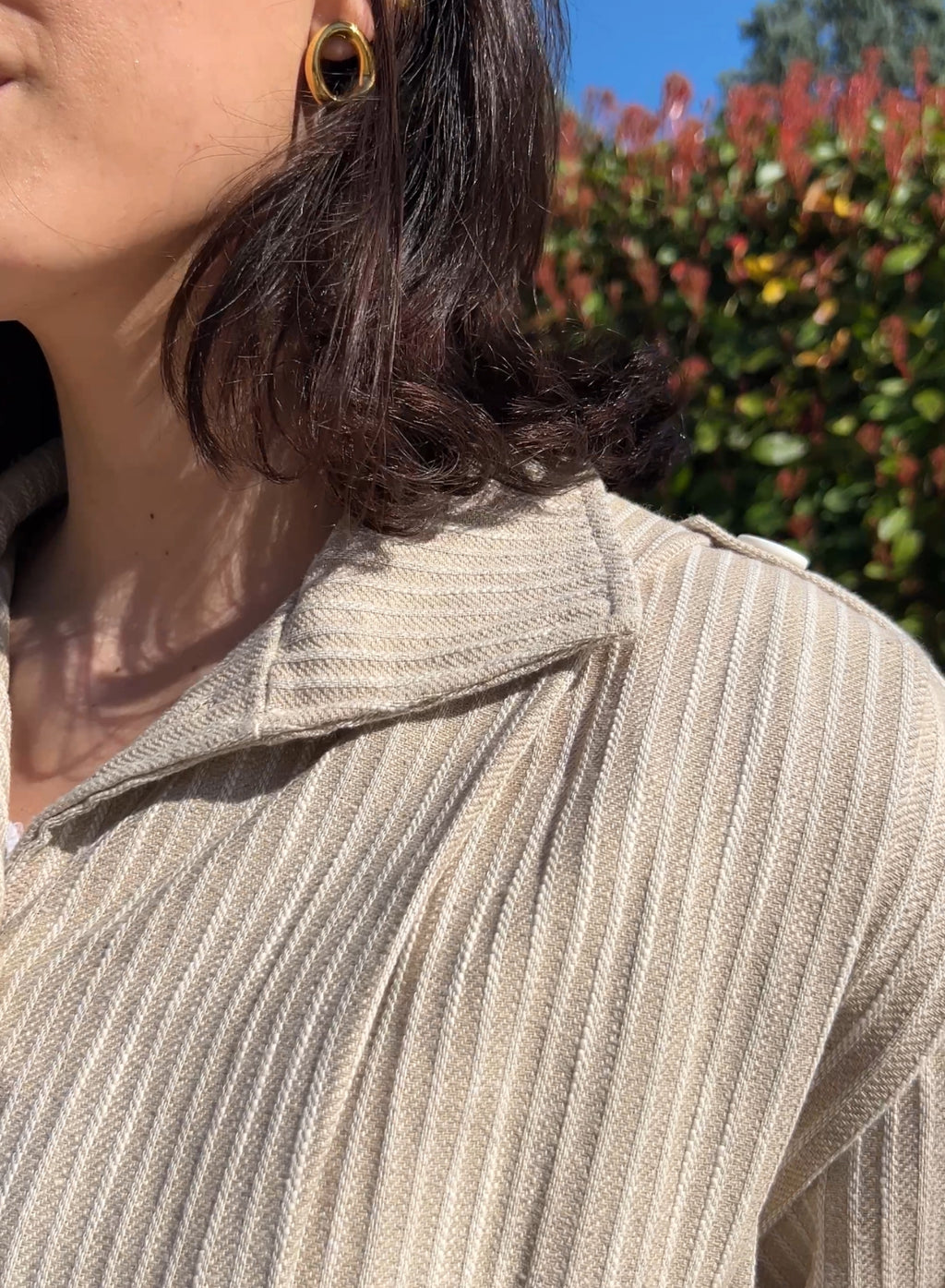 Chaqueta efecto bomber beige