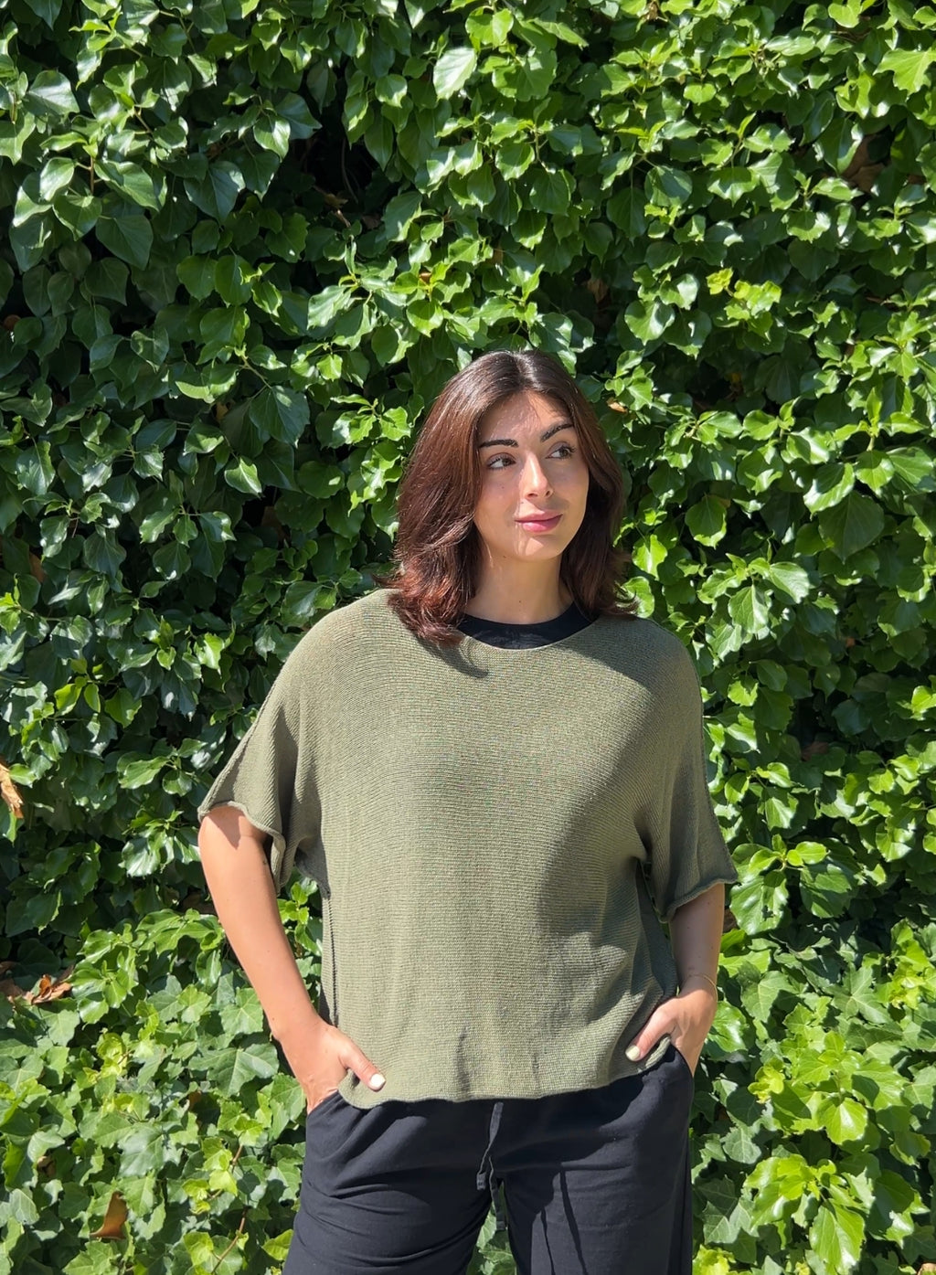 Maroon V-neck sweater