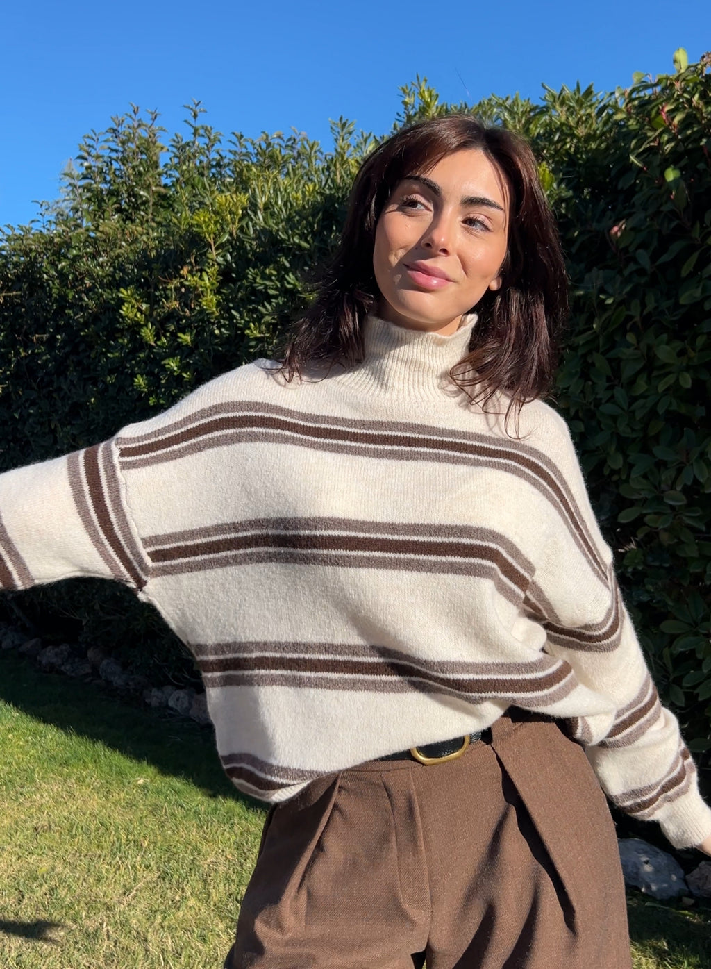 Green ribbed sweater 