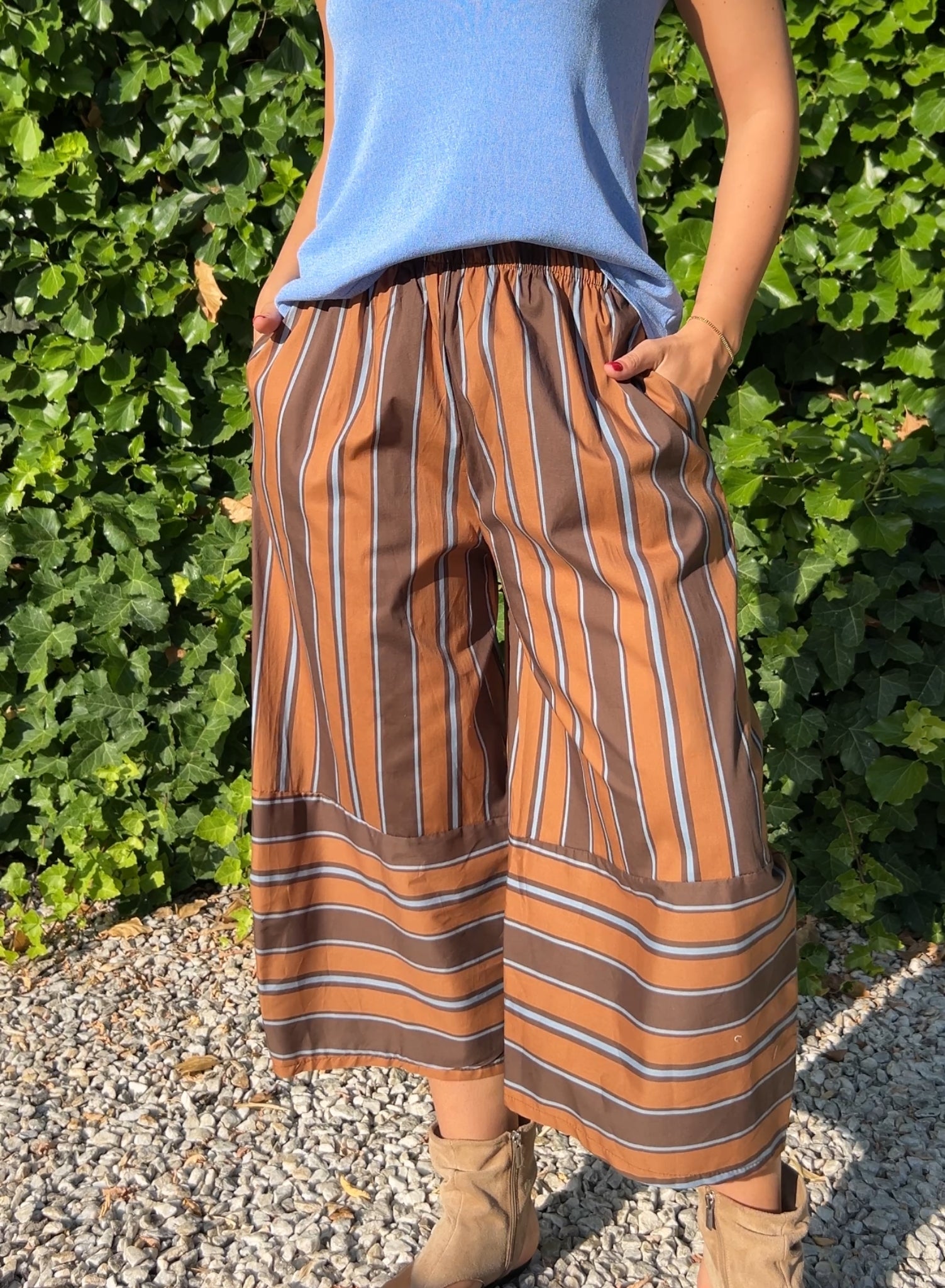 Pantalón globo rayas