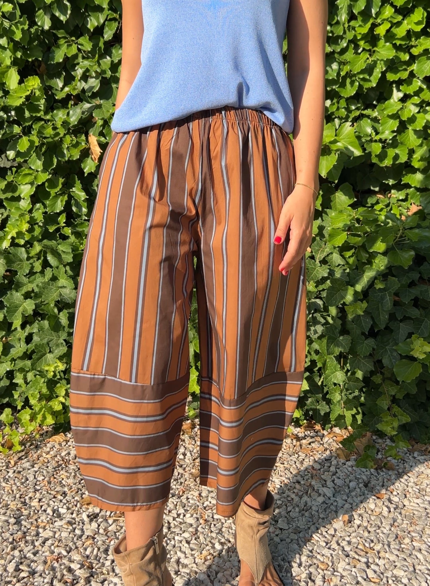 Pantalón globo rayas