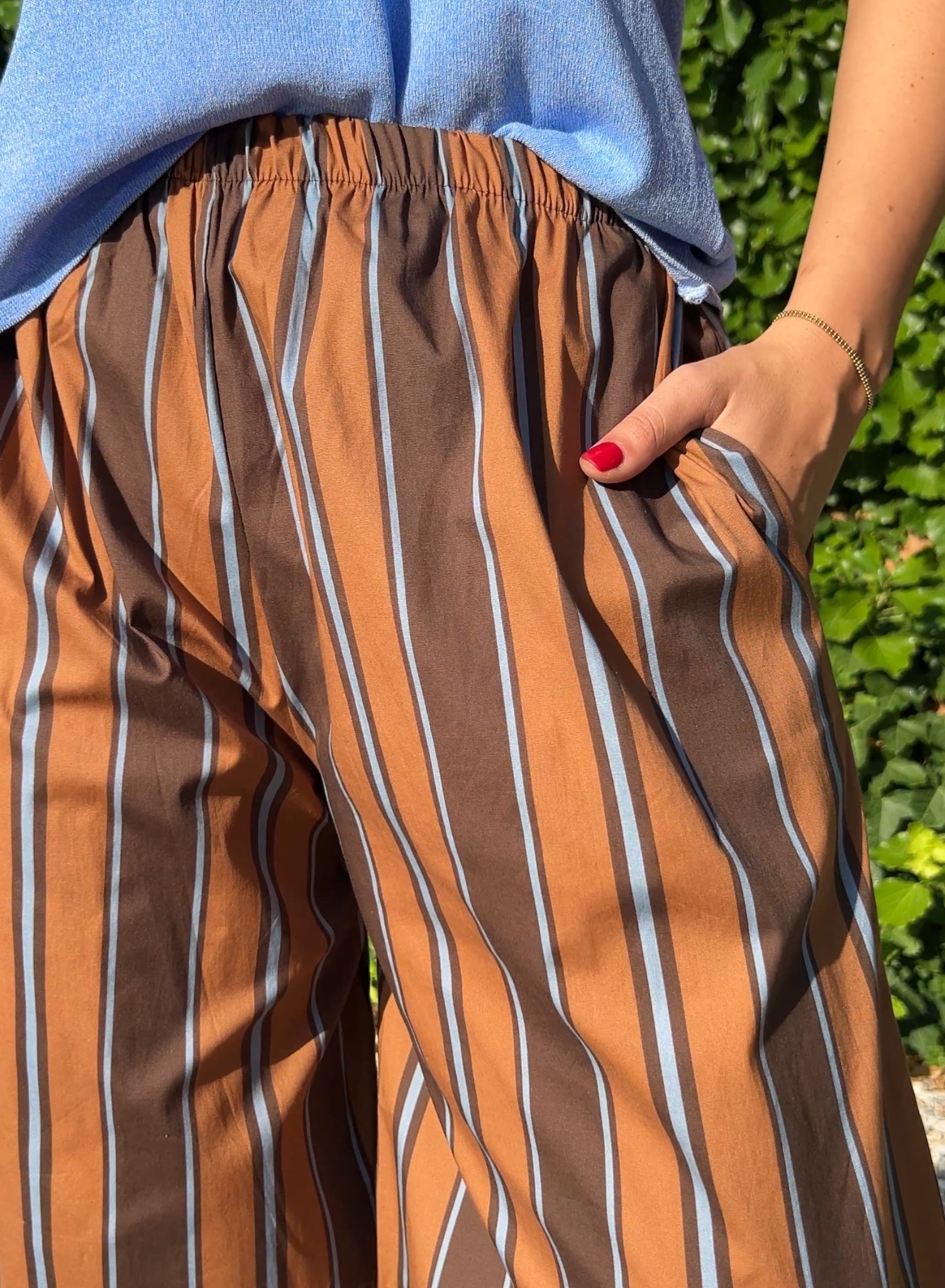 Pantalón globo rayas