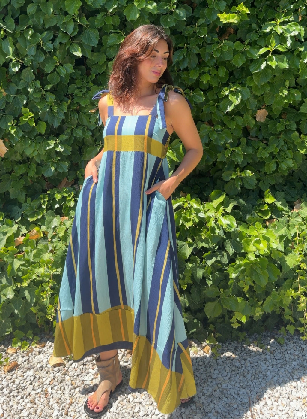 Vestido rayas azul