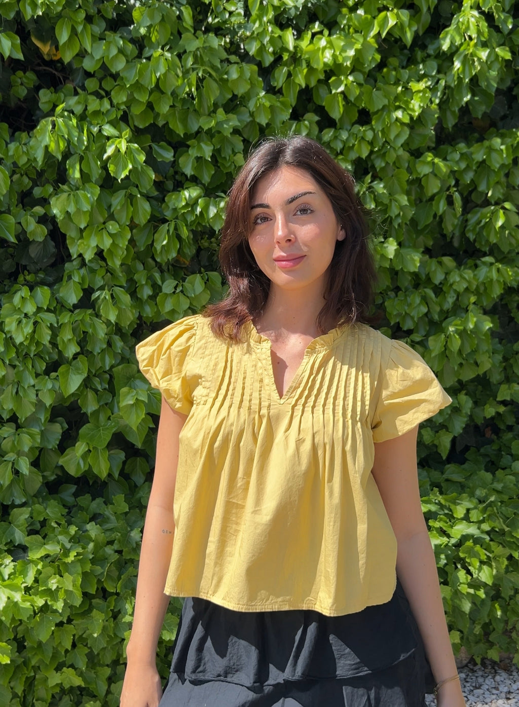 Blusa globo amarilla