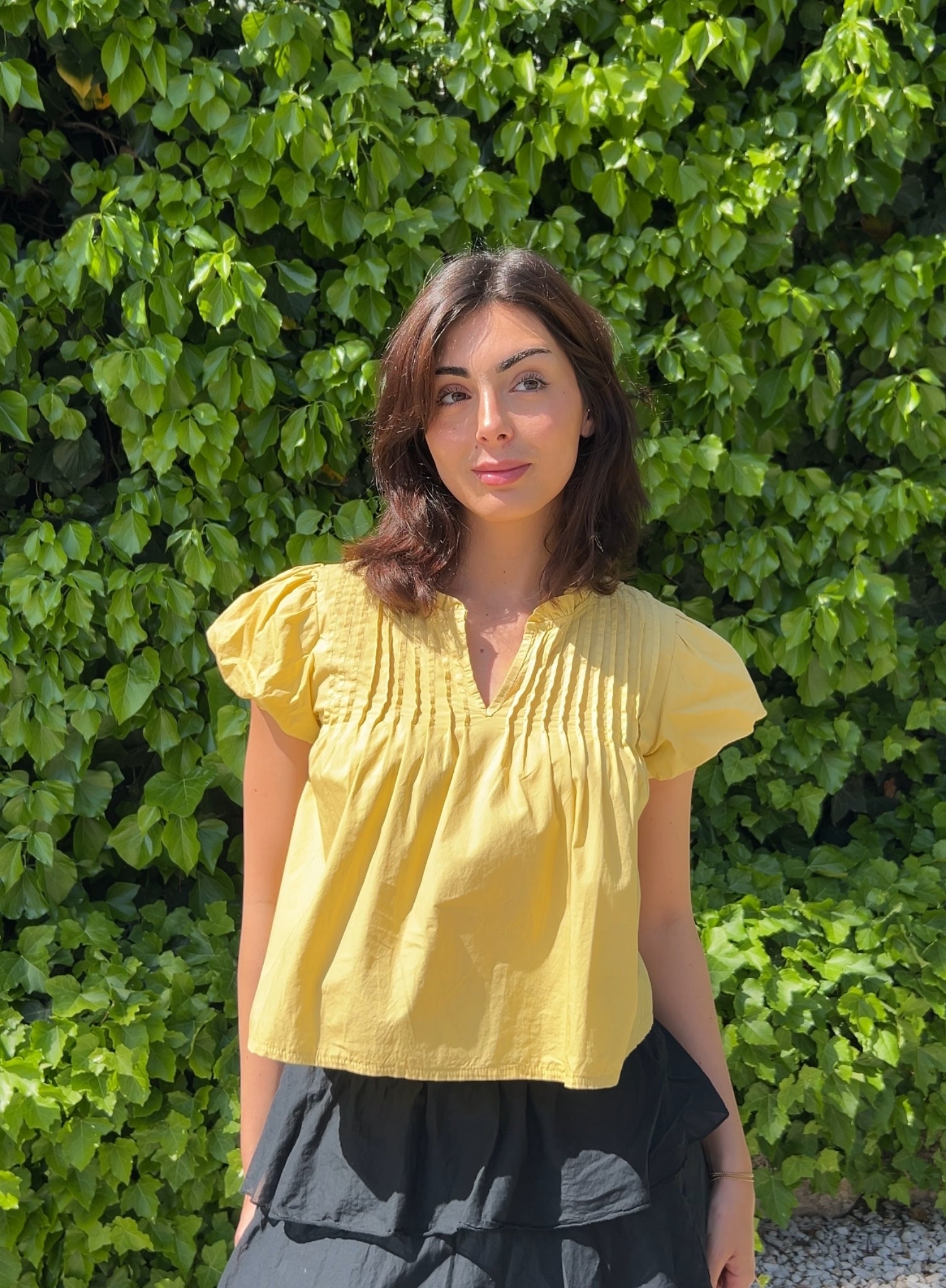 Blusa globo amarilla