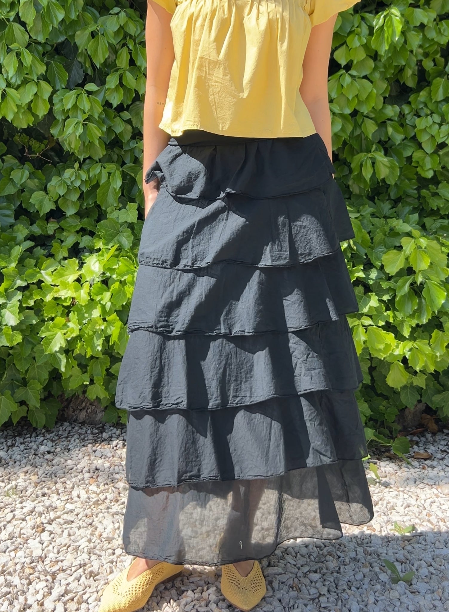 Falda volantes negro
