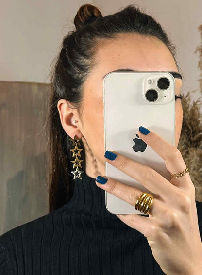Gold star earrings