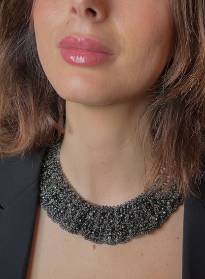 Black crystal choker