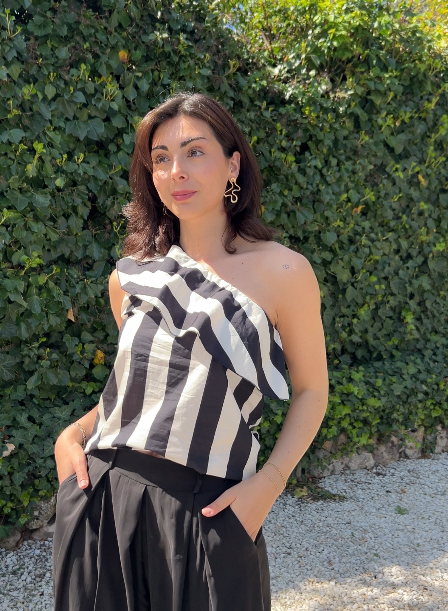 Blusa asimétrica rayas