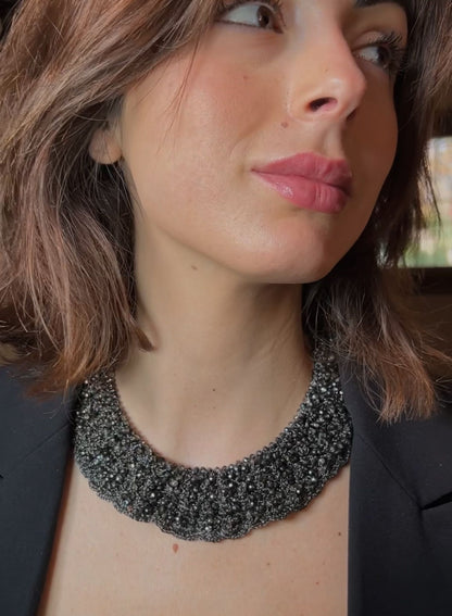 Black crystal choker