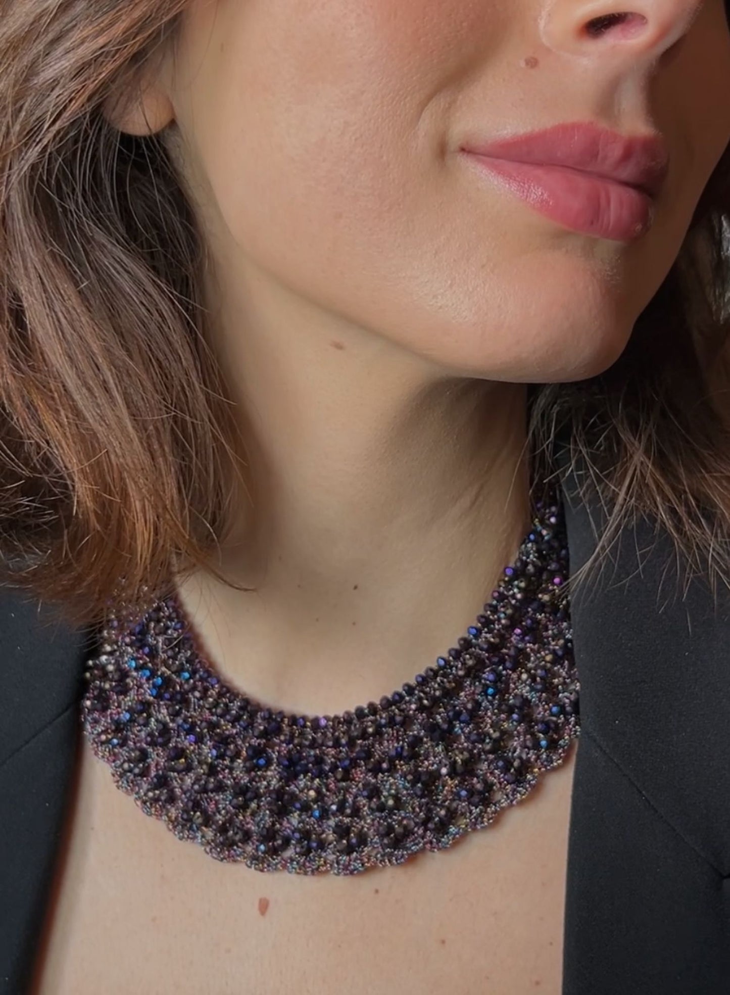 Choker cristal morado