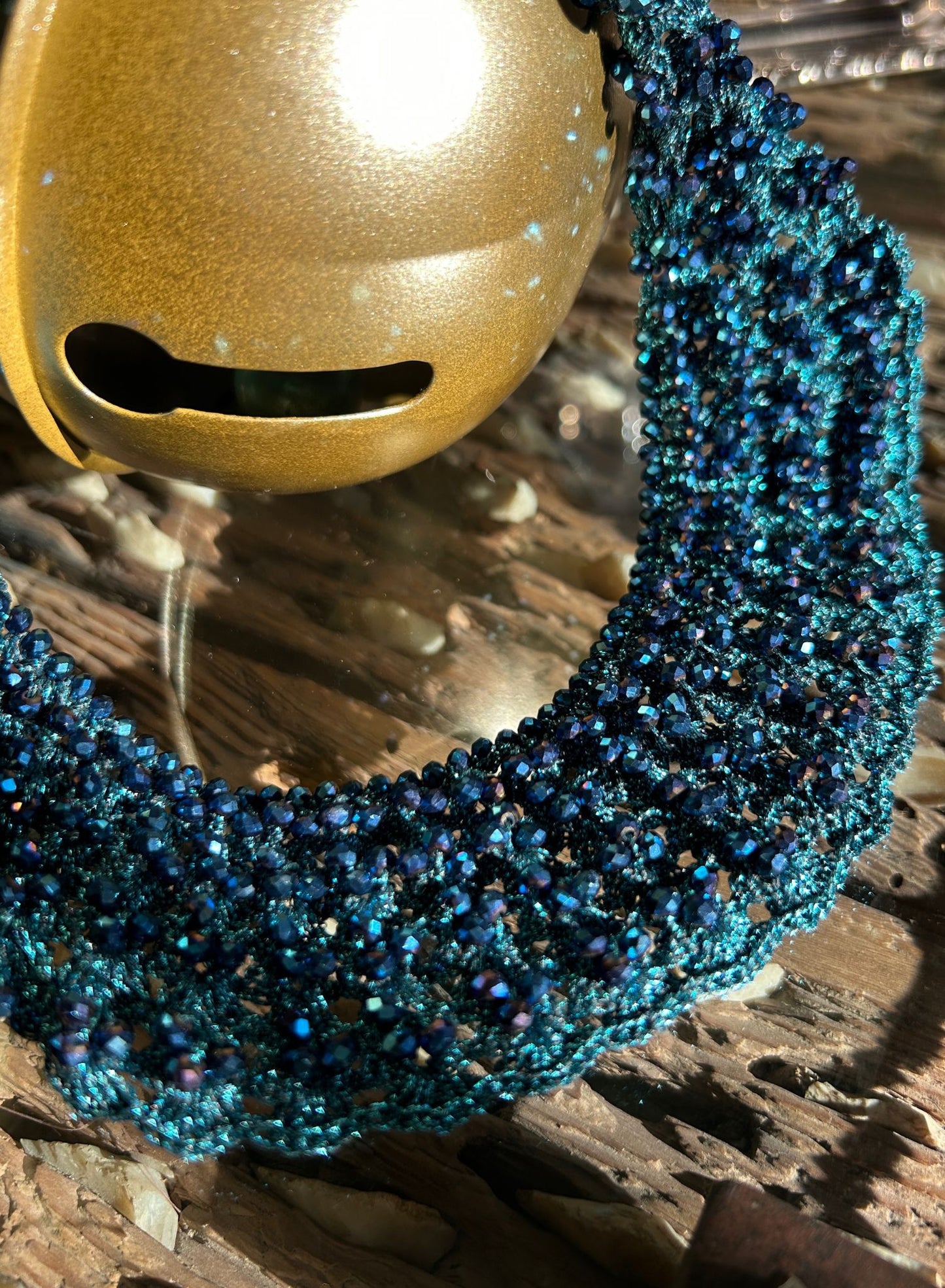 Blue crystal choker