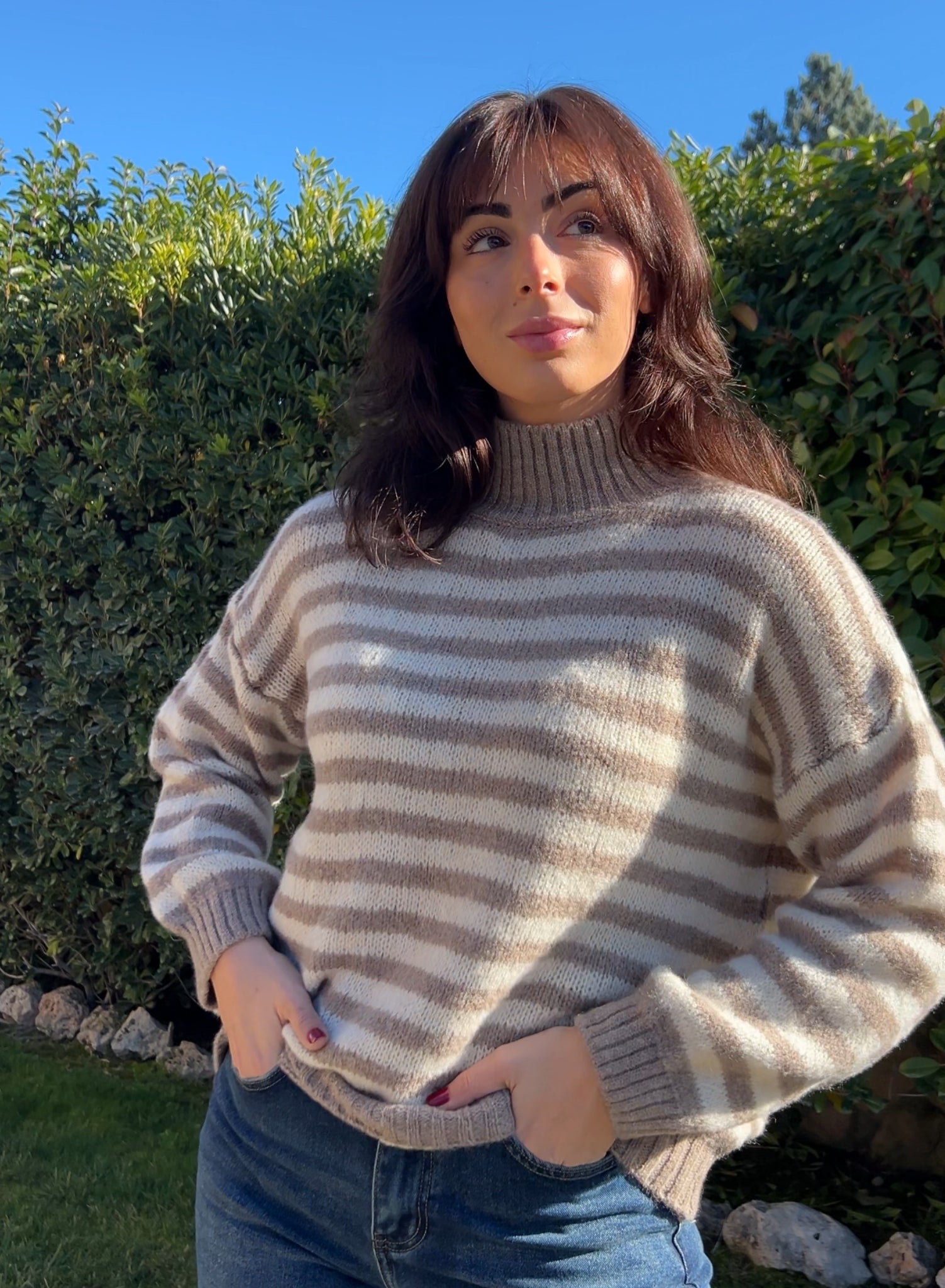 Maroon V-neck sweater