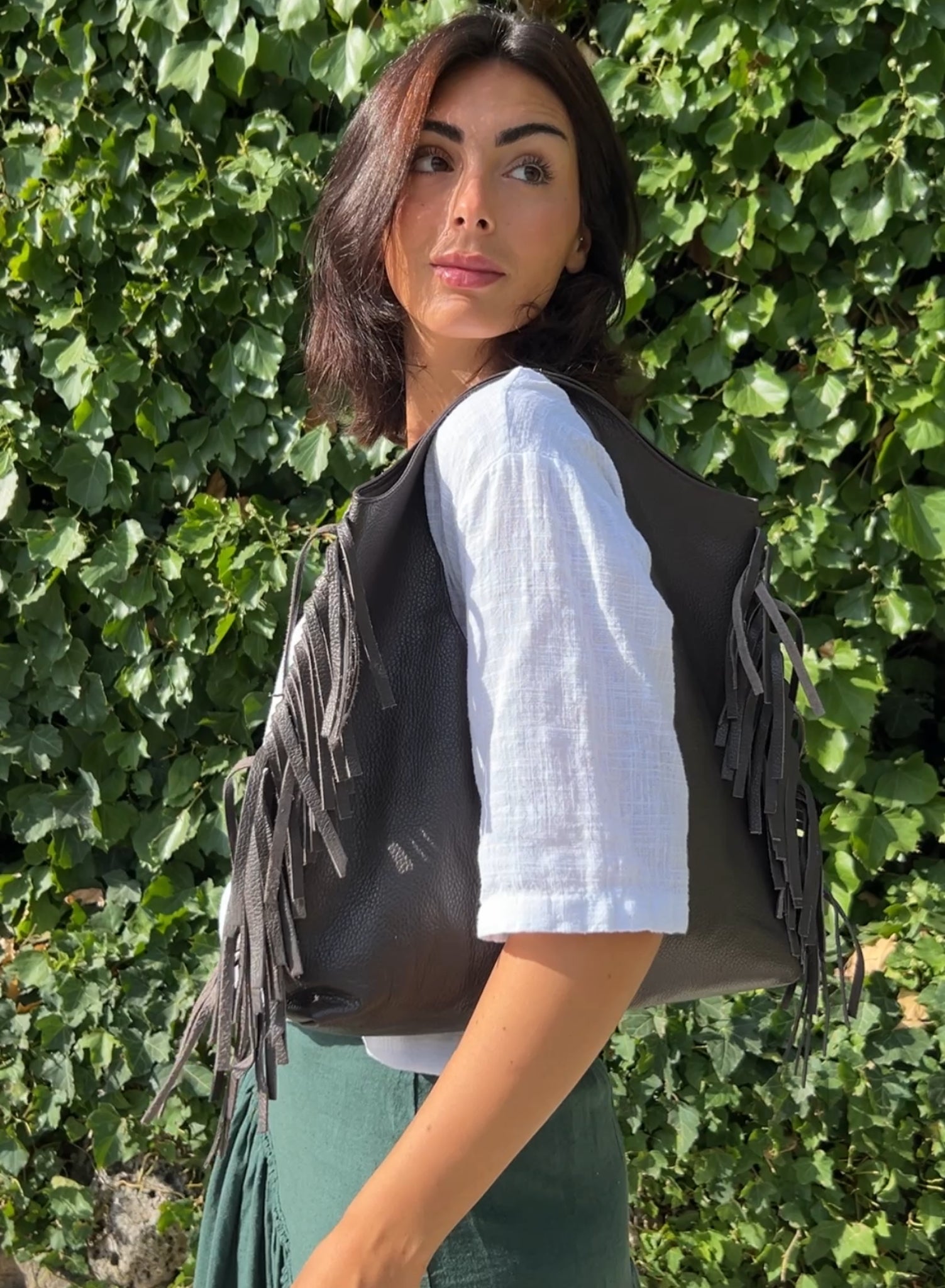 Bolso flecos choco