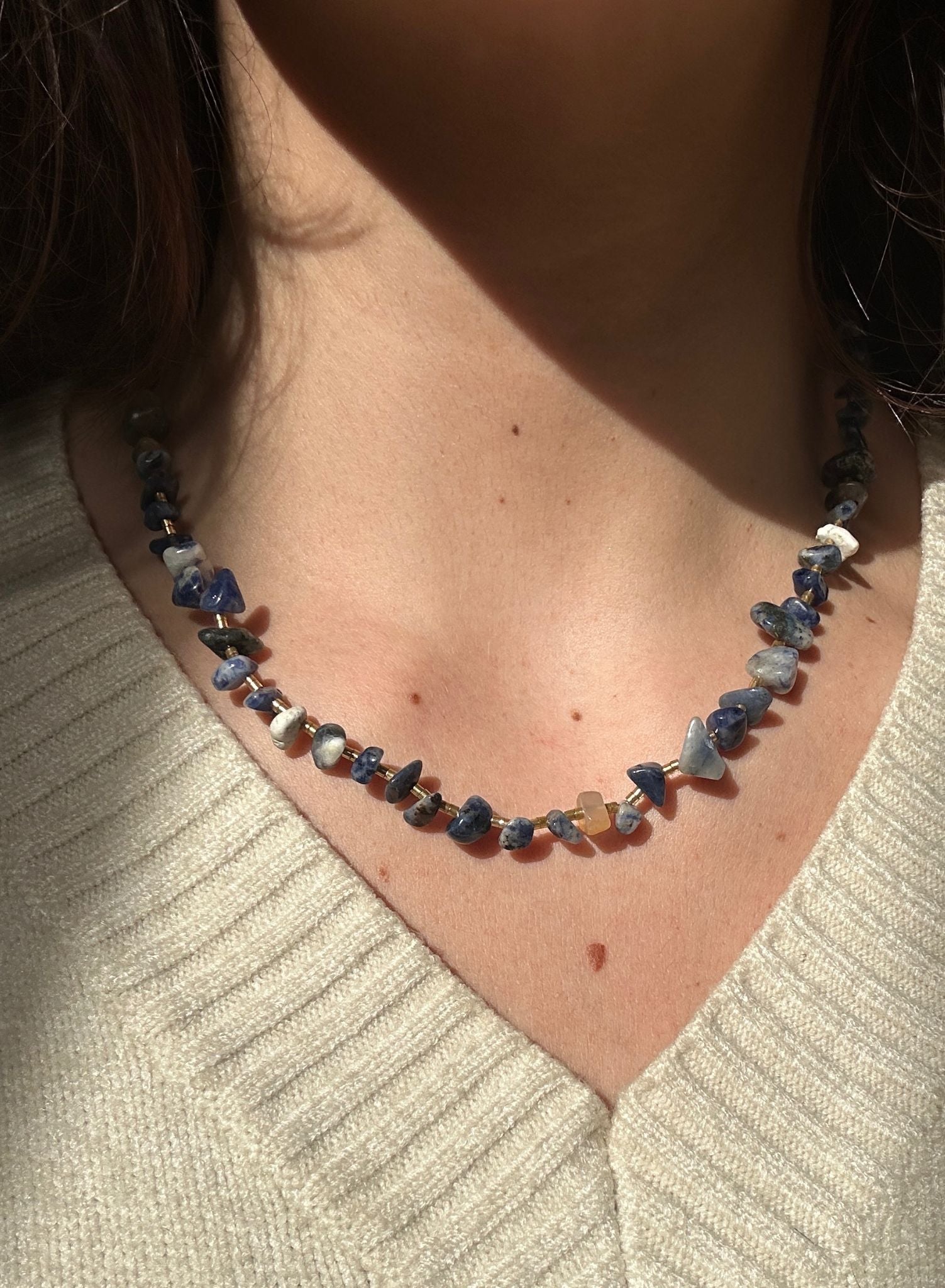 Collar piedras azul