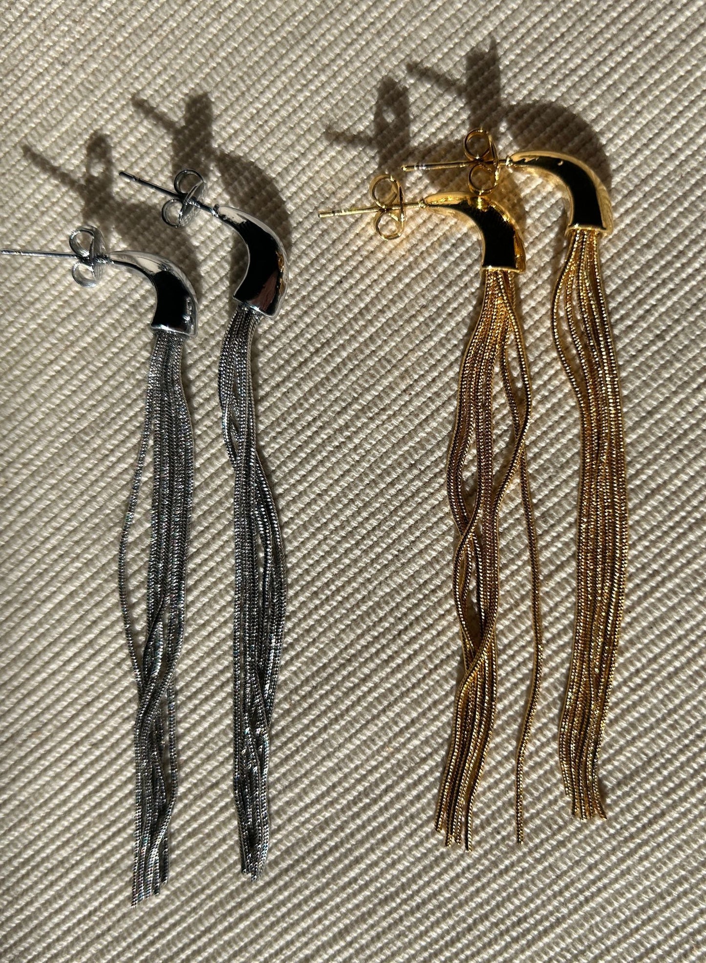 Chain Earring (silver and gold)