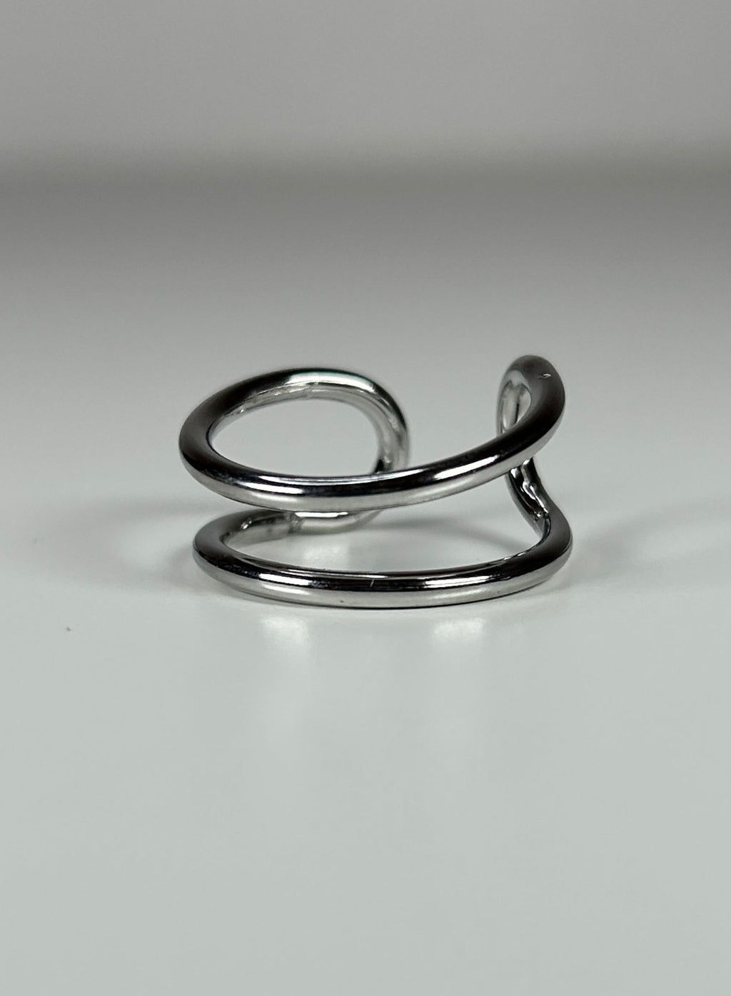 Anillo doble plateado