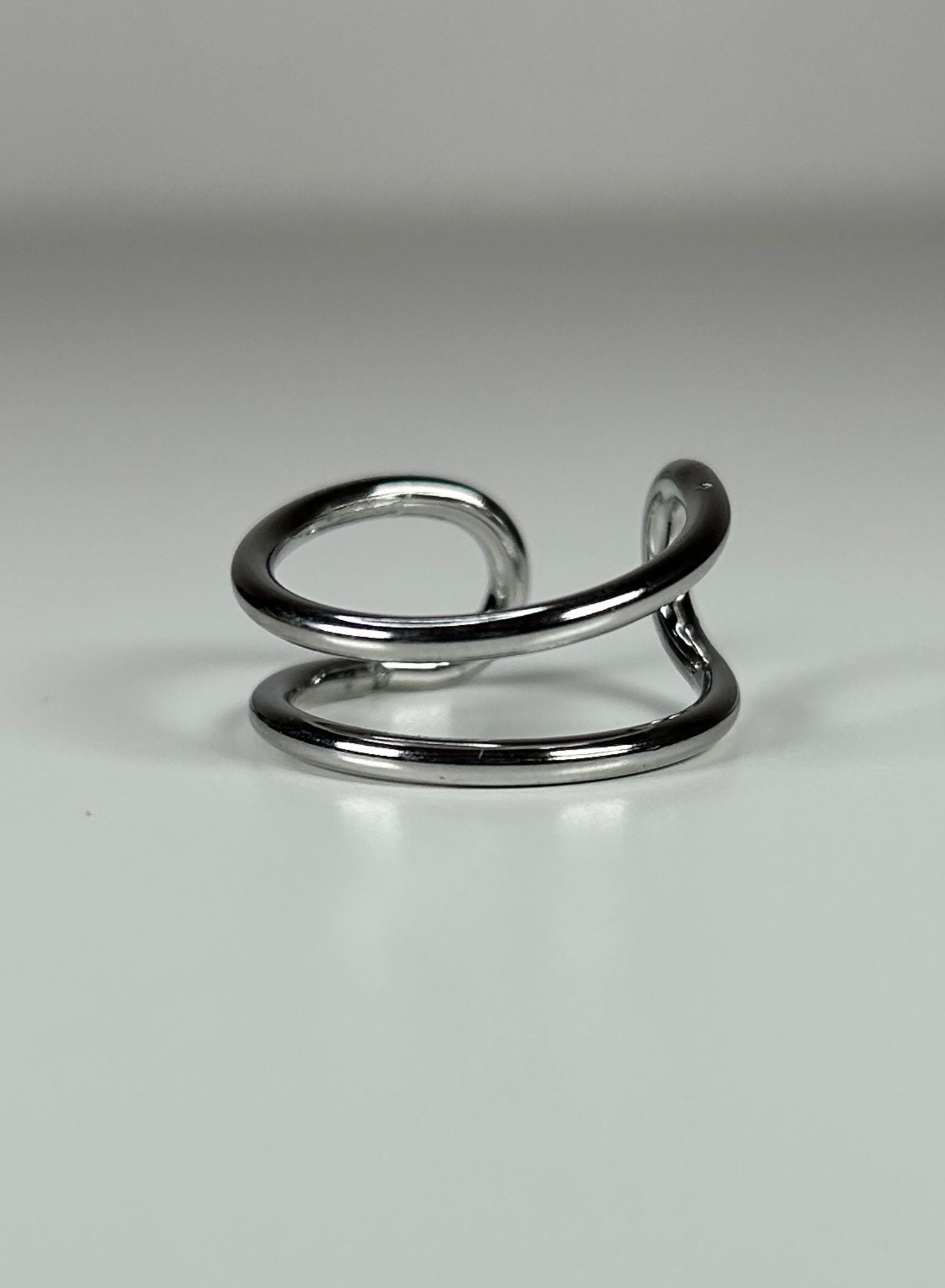 Anillo doble plateado
