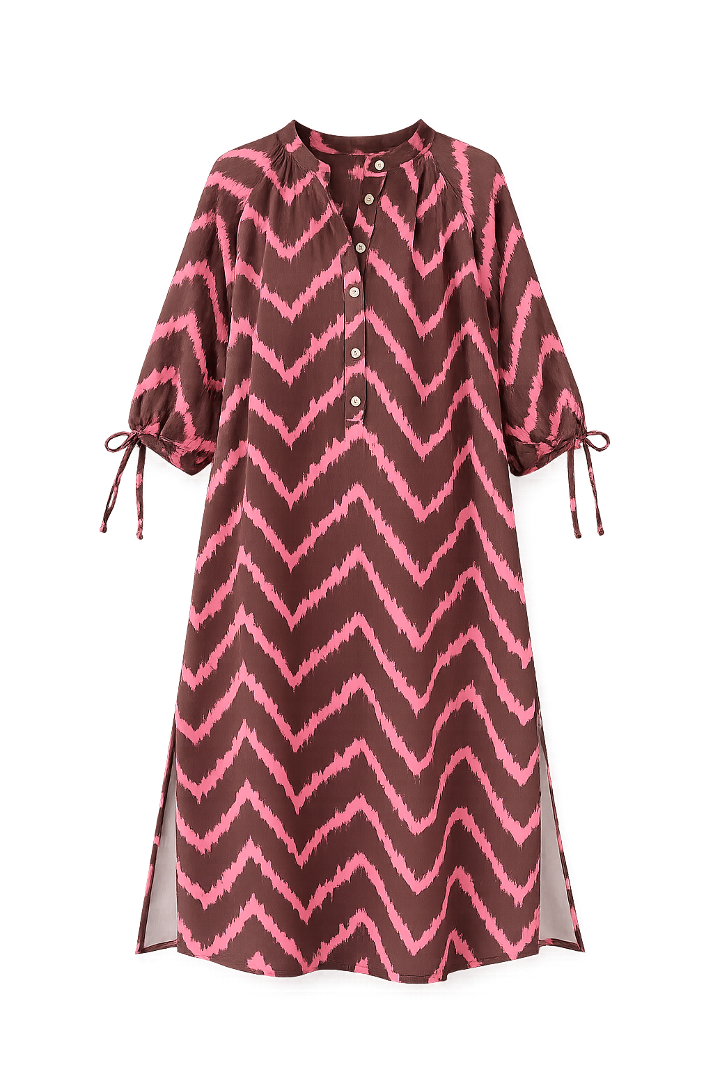 Vestido zig zag kaki