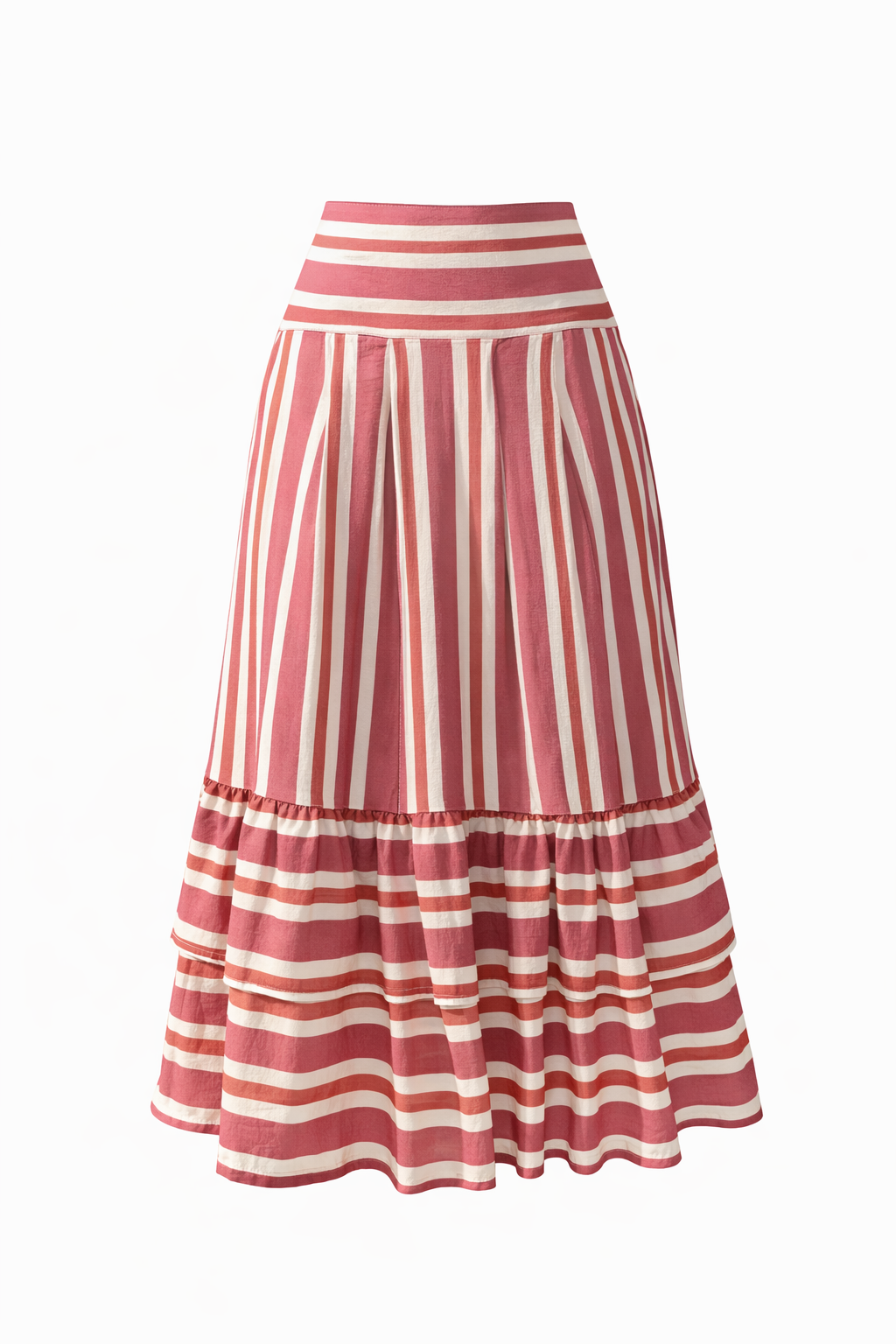 Falda rayas rosa