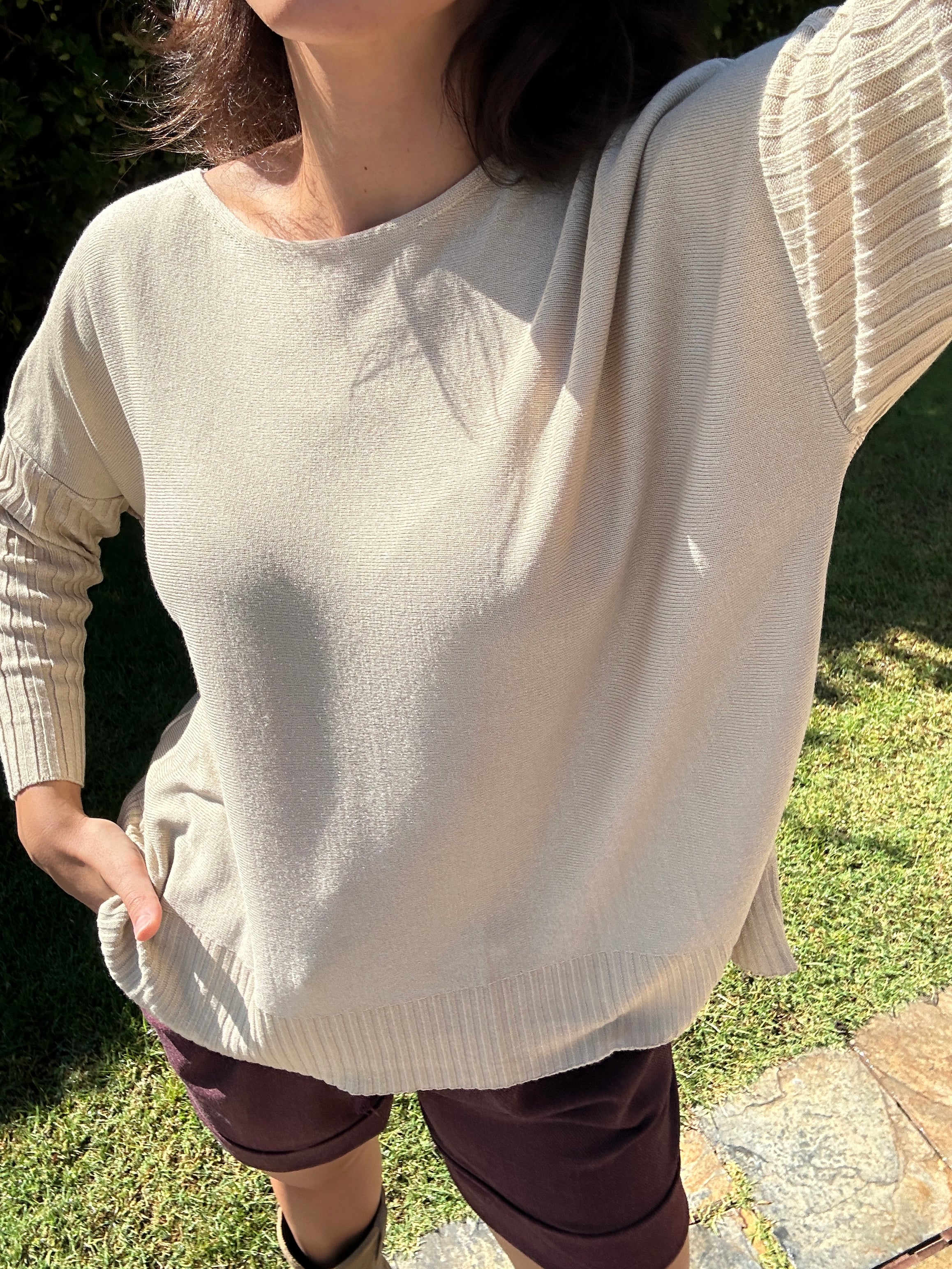 Jersey Canalé beige