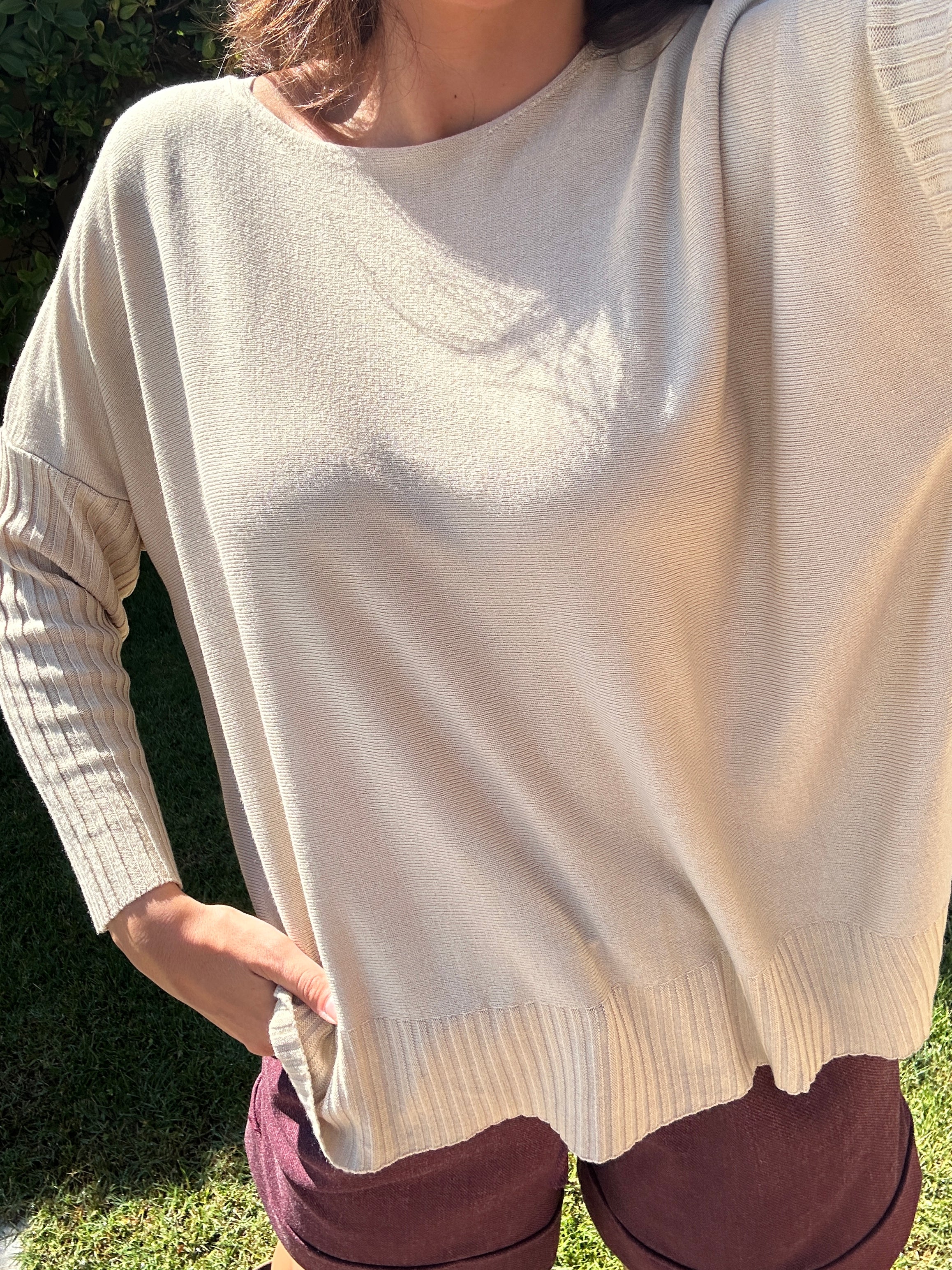 Jersey Canalé beige