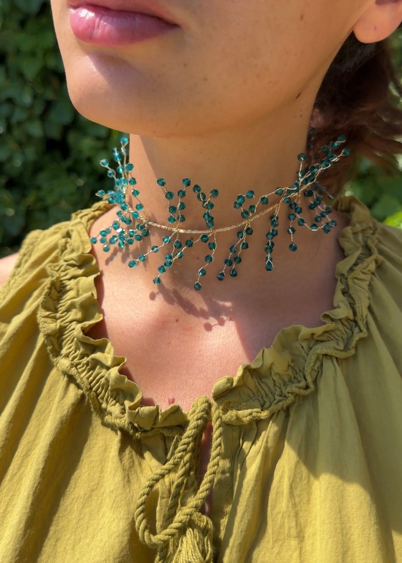 Choker verde agua