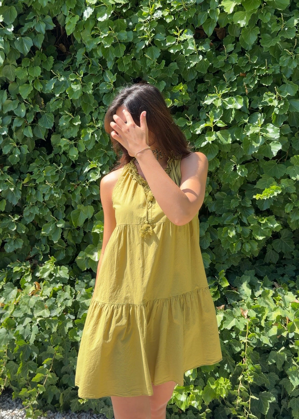 Vestido algodón oliva