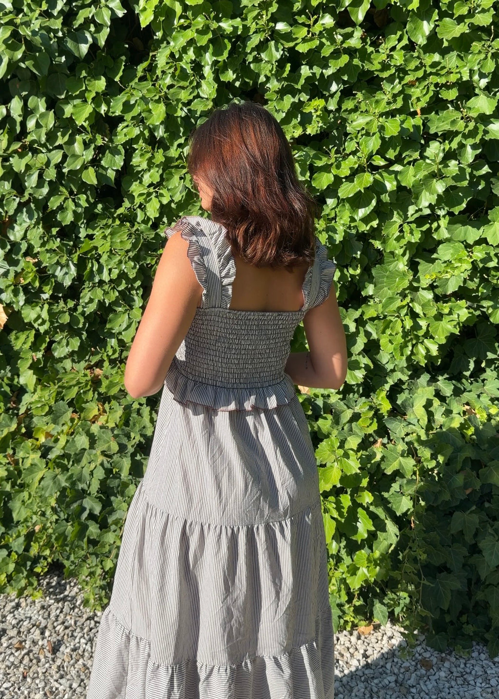 Vestido rayas gris