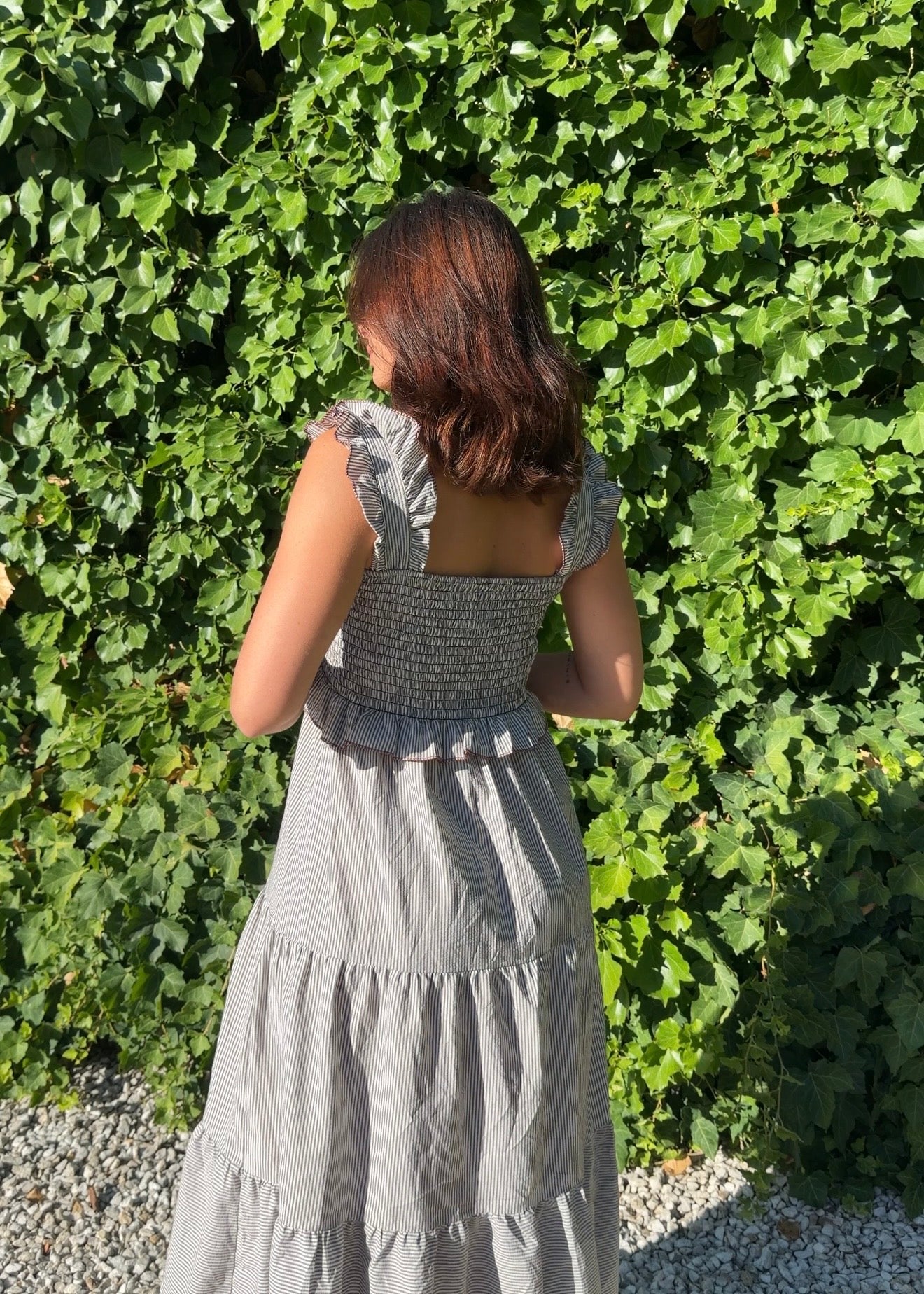 Vestido rayas gris