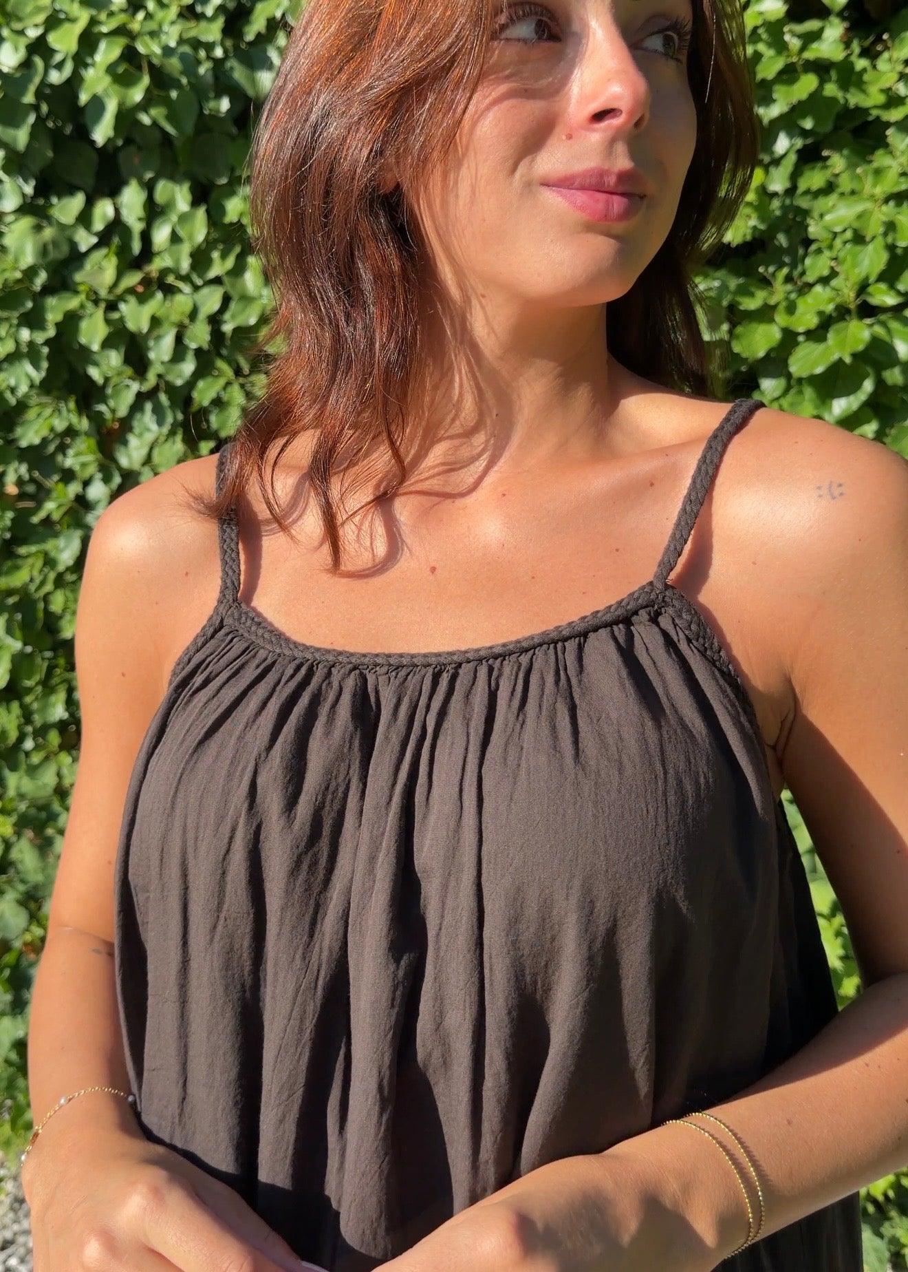 Vestido trenza choco