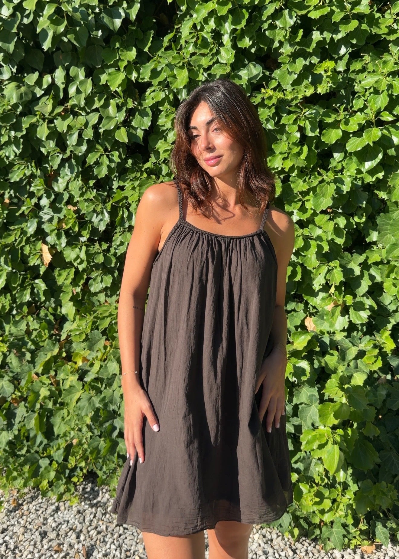 Vestido trenza choco