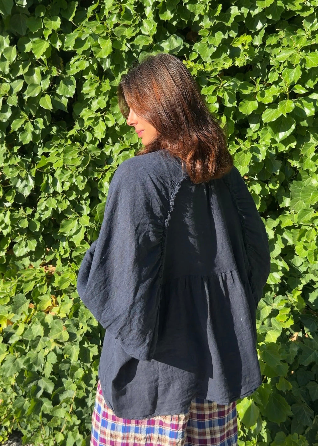 Blusa lino marino