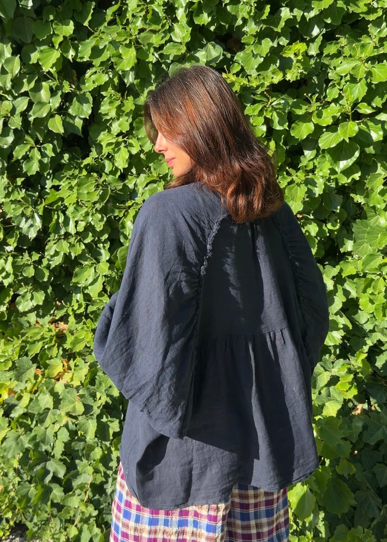 Blusa lino marino