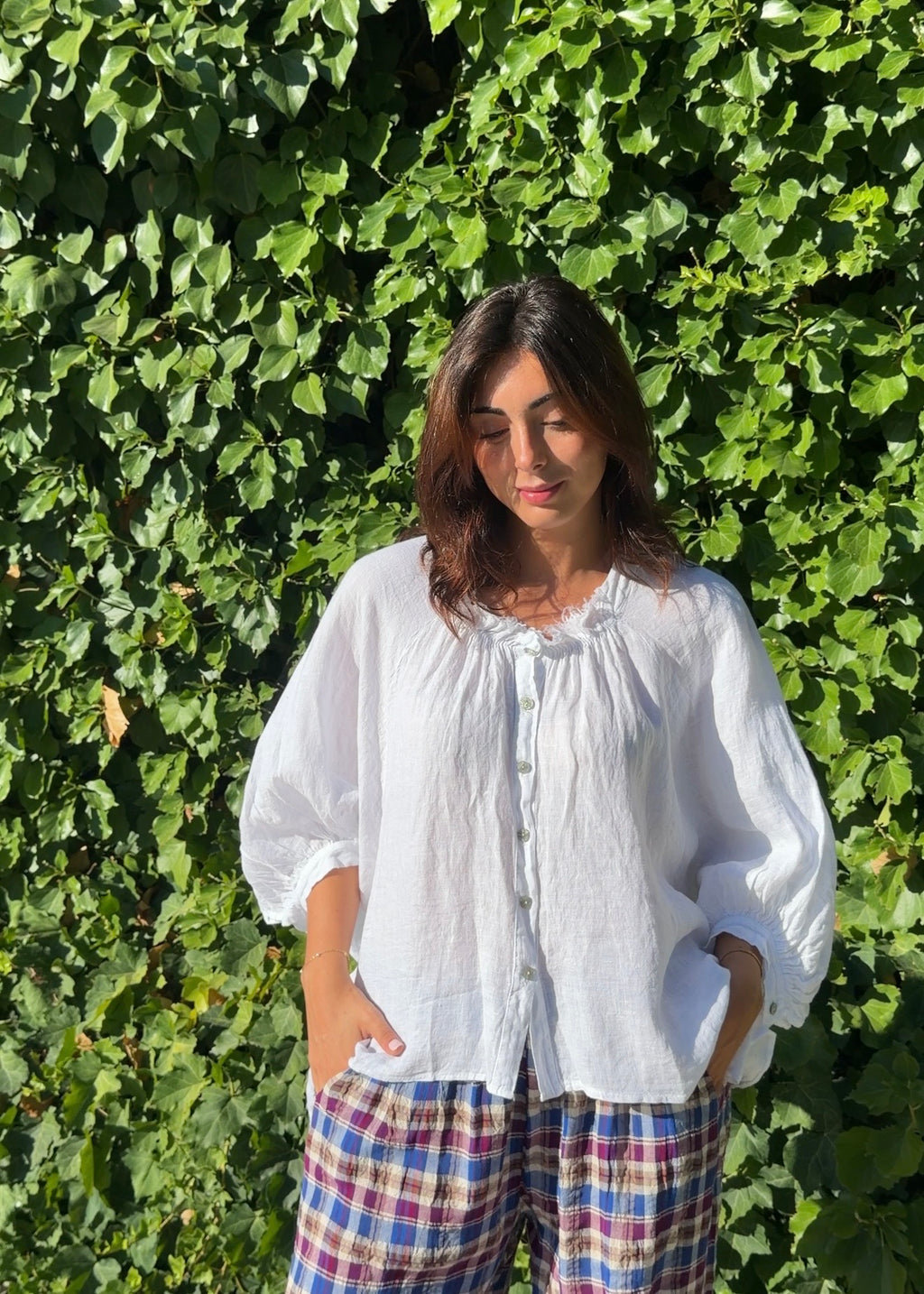 Blusa lino blanco