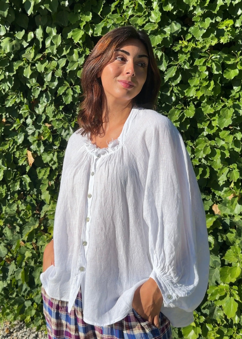 Blusa lino blanco