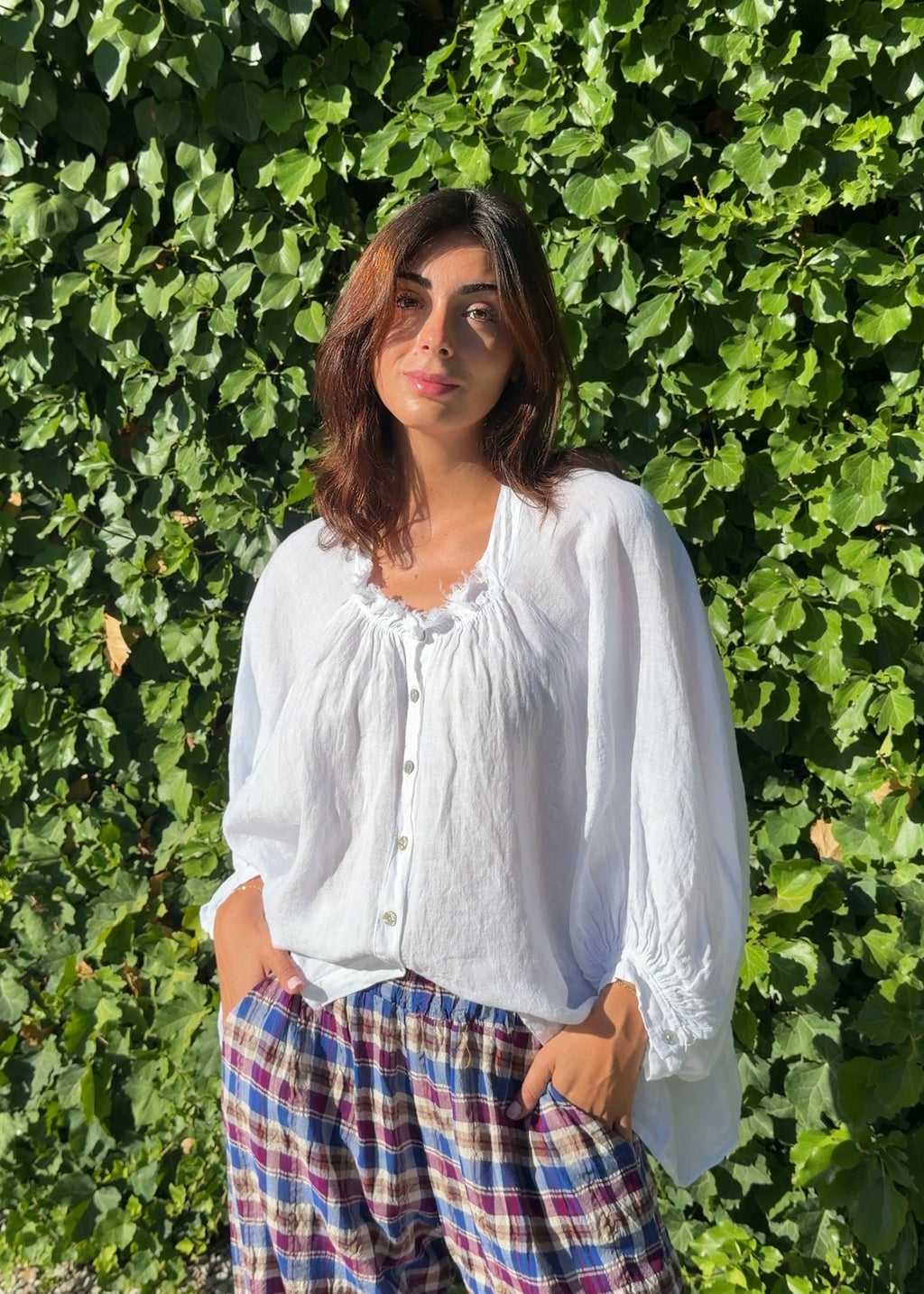 Blusa lino blanco