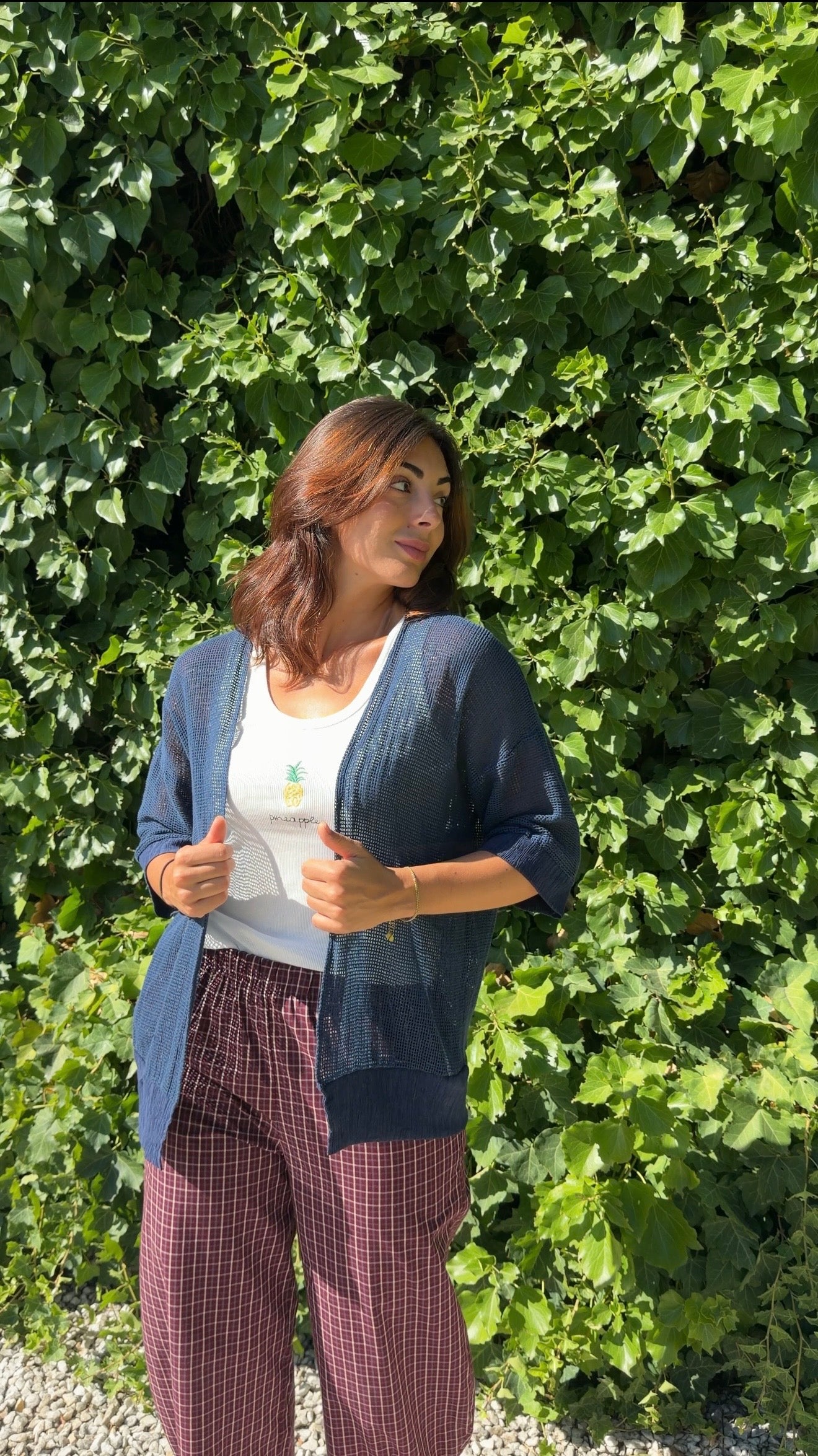 Chaqueta calada marino