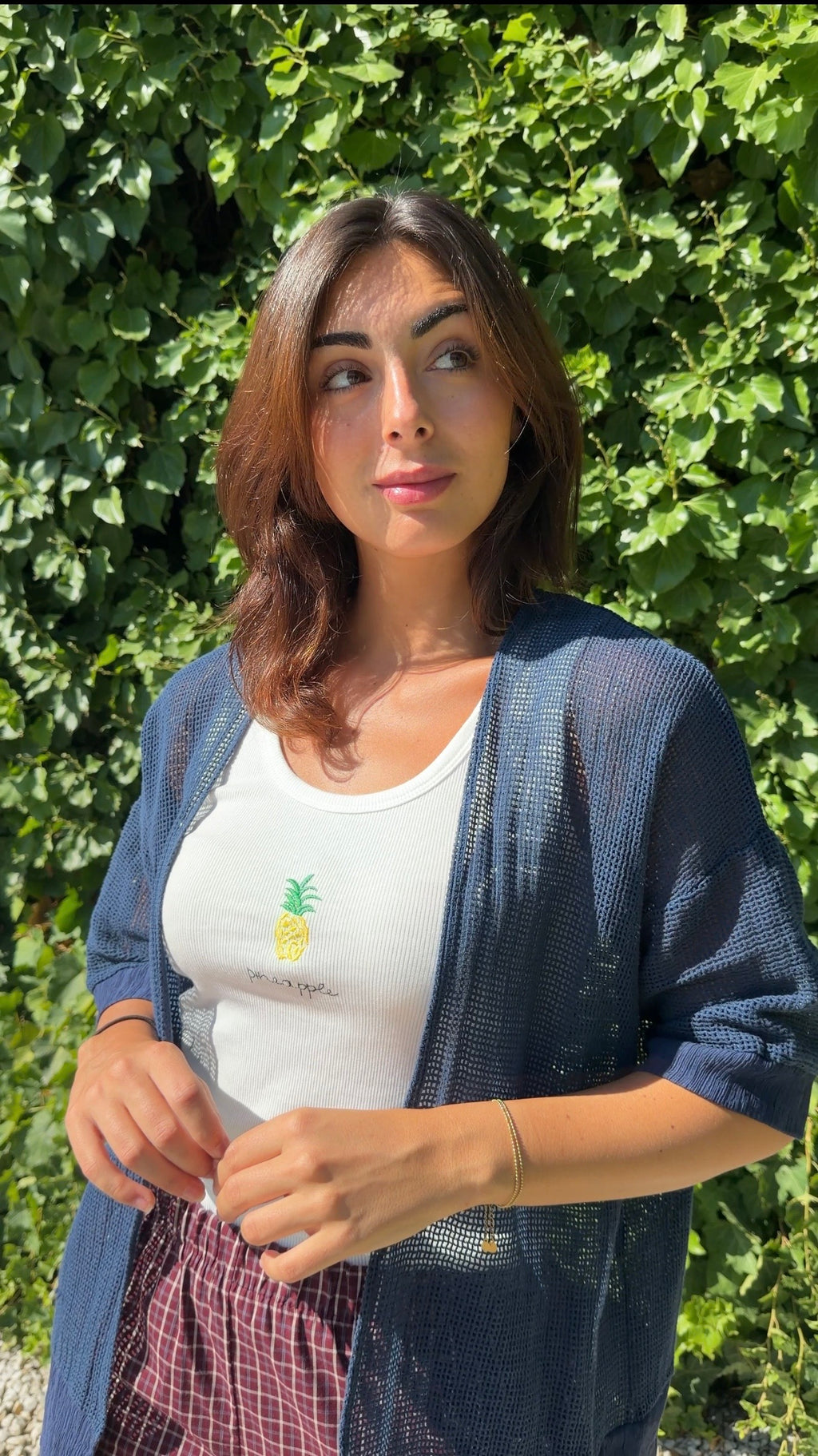 Chaqueta calada marino